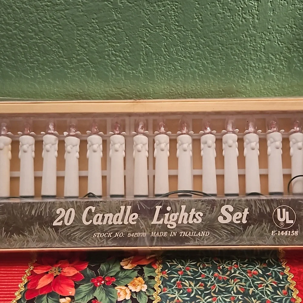 Vintage String Candle Lights 20 Light Set Christmas